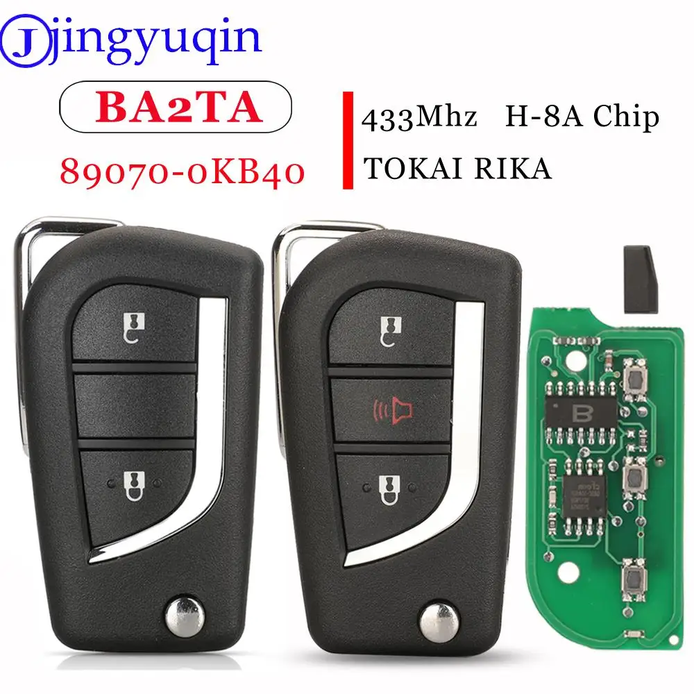 Пульт дистанционного управления Jingyuqin 89070-0KB40 BA2TA 2BTN, флип-ключ 433 МГц для Toyota Hilux 2015 - 2020 TOKAI