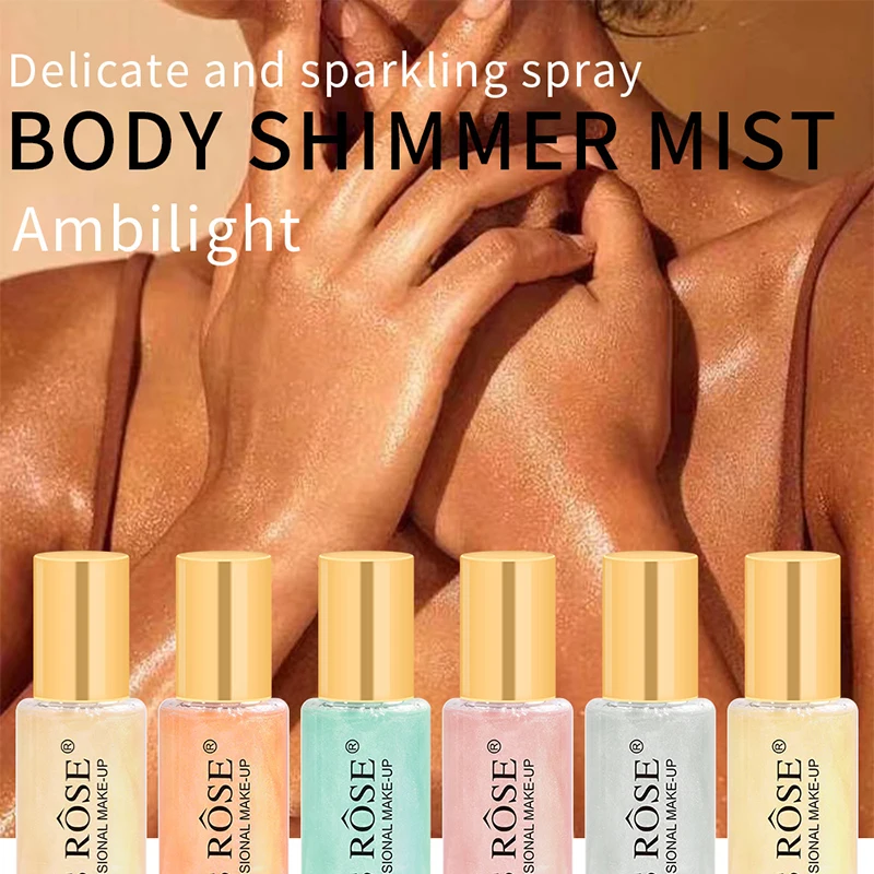

60ml Gold Glow Shimmer Body Oil Liquid Illuminator Face Highlighter Cream Glitter Skin Foundation Primer Highlight Creamy Makeup