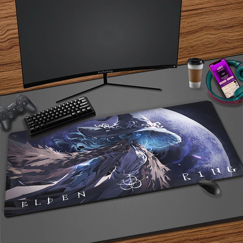 

Elden Ring Ranni Game Mouse Pad Art Table Mats Office Carpet Desk Pad Mouse Mat Black Big Mousepad Rubber Mat for Computer Table