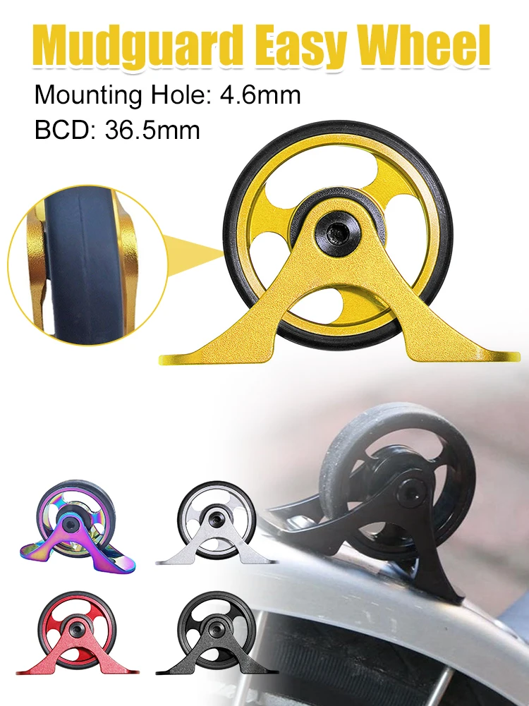 

Mudguard Fender Easy Wheel Single Roller Aluminum Alloy Extender 38.5mm Roller Mini Guard Wheelset for Brompton Folding Bike