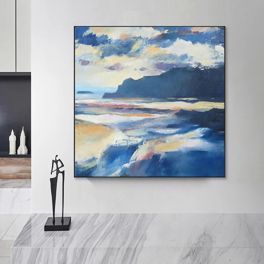 Ручная роспись текстуры абстрактная цветная картина маслом на холсте