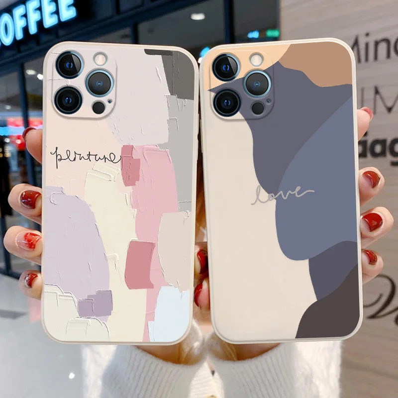 abstract geometry illustration phone case for iphone 13 pro max 12 11 pro xr xs max x 7 8 plus mini 6 6s se 2 soft silicon cover free global shipping