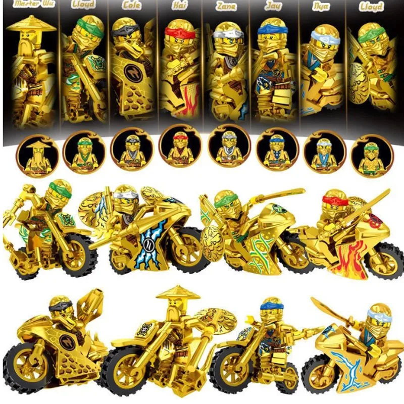 

Anime Characters 8 Pieces Ninja motorcycle Mini Figure Building Block Toy Mini Doll Doll Figure Building Kids Toy Birthday Gifts