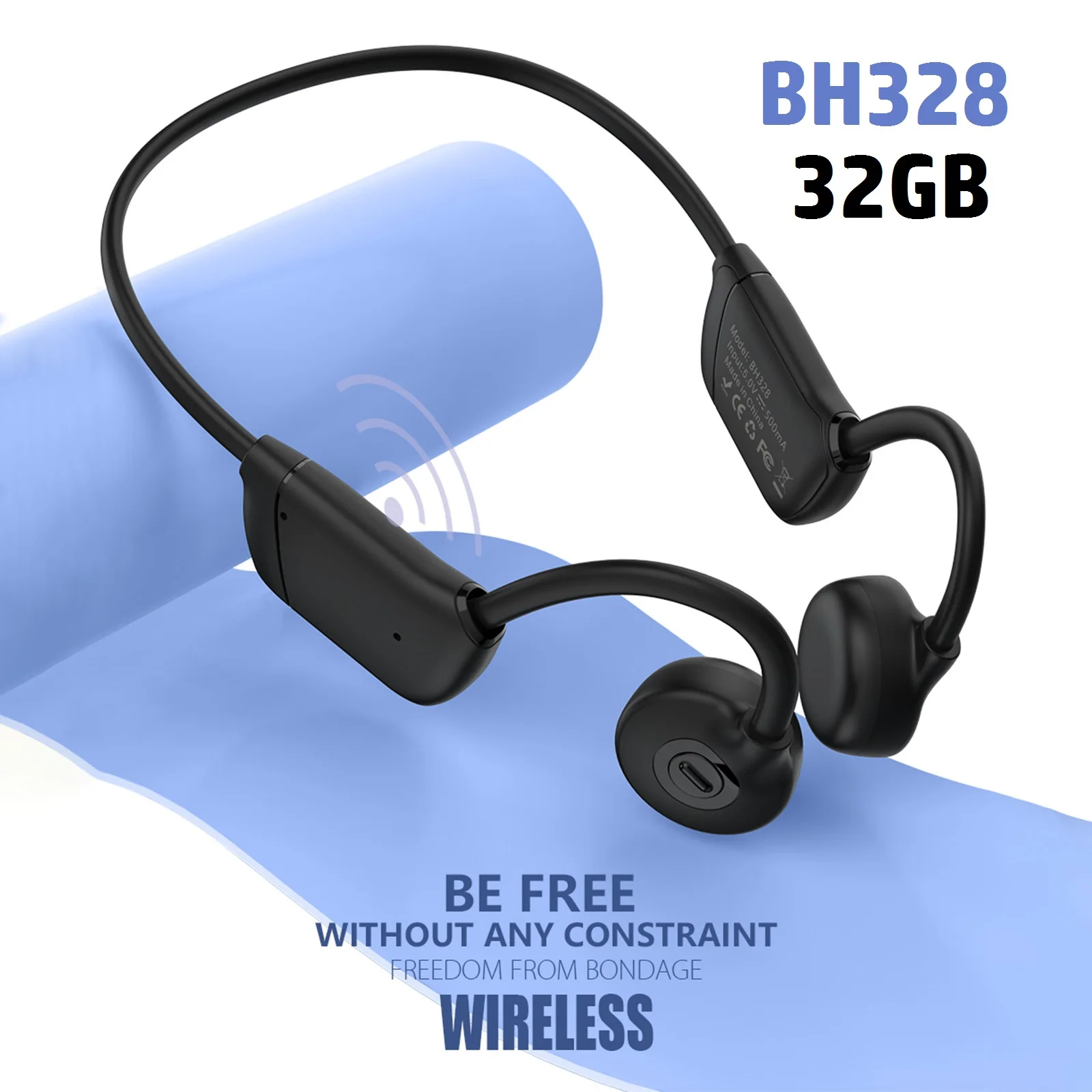 

SITU BH328 Bone Conduction Headphones BT5.3 Wireless Music Earphones 32GB MP3 Player IPX6 Waterproof Hands-free with Mic