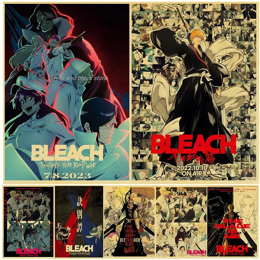 

Vintage Japanese Anime Bleach Thousand-Year Blood War Posters Decor BOY Bedroom Home Gift Prints Store Art Painting Wall Poster