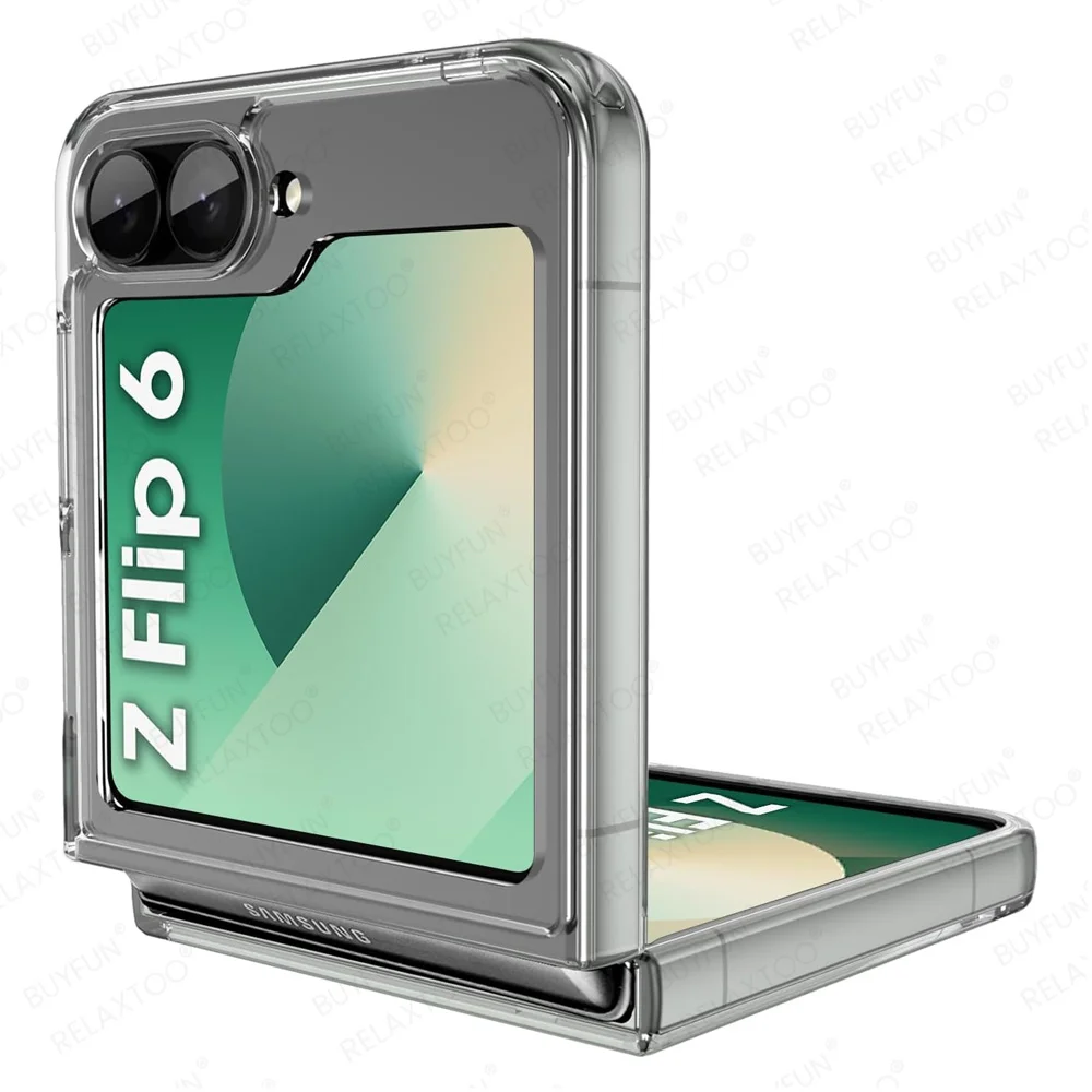 Чехол для Samsung Galaxy Z Flip 6 прозрачный чехол ПК Flip6 ZFlip ZFlip6 5G 2024 противоударный бампер