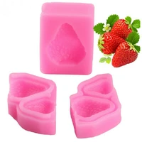 3 pcsset 3d strawberry candy fondant chocolate silicone mold for cake decorating pastry baking tool