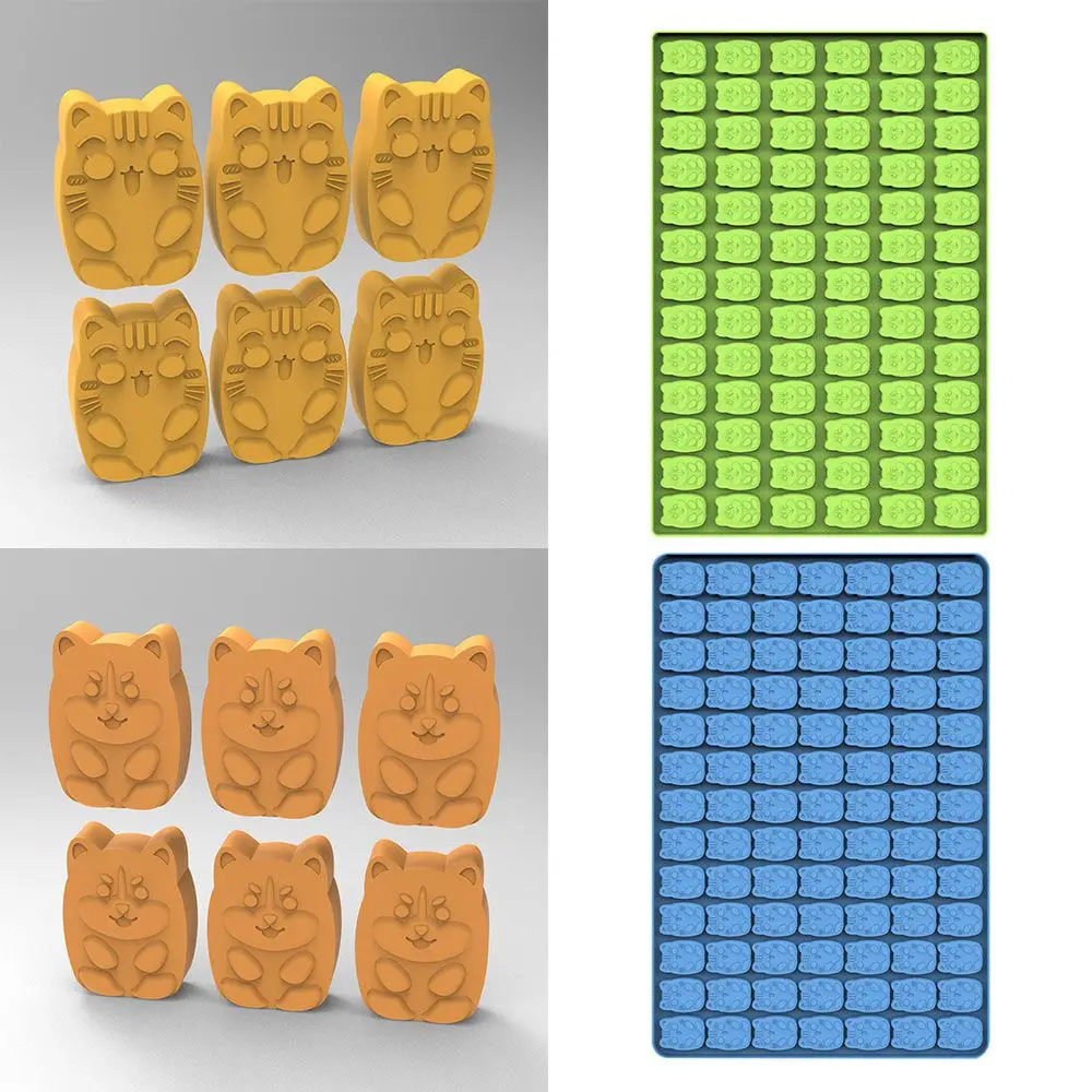 

Pudding Chocolate Candy Treats Pan Mini Jelly Dog Cat Shape Silicone Mold 78/91 Cavity Dog Treat Mold