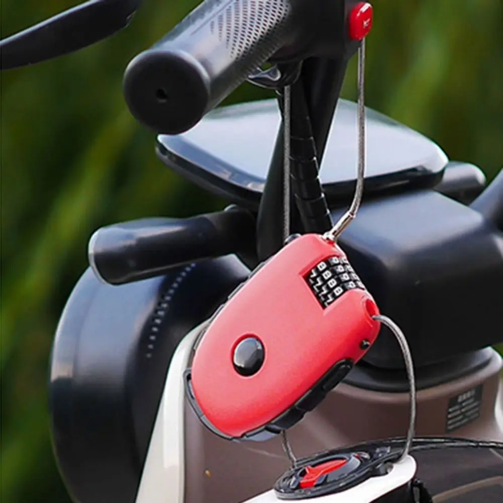 Противоугонный замок для мотоциклетного шлема 4-значный выдвижной навесной