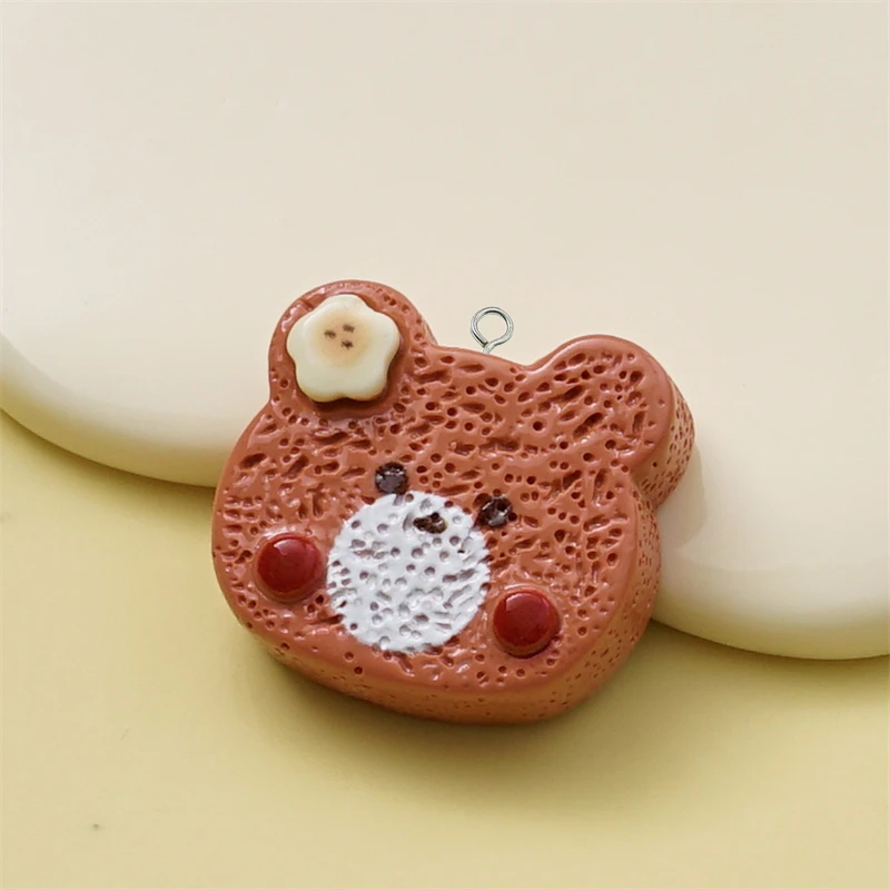 10/12 шт. тостовое печенье в форме животного подвески из смолы шоколадное