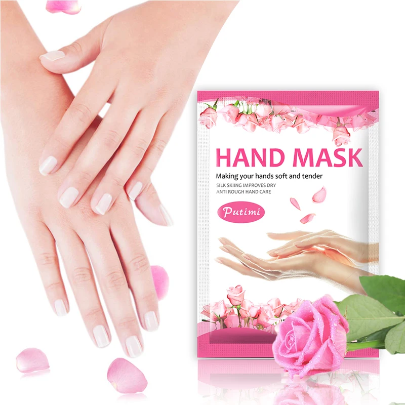 

PUTIMI 10Pair Repair Hydrating Rose Hand Mask Exfoliating Moisturizing Anti-wrinkle Whitening Mask Remove Dead Skin Hand Care
