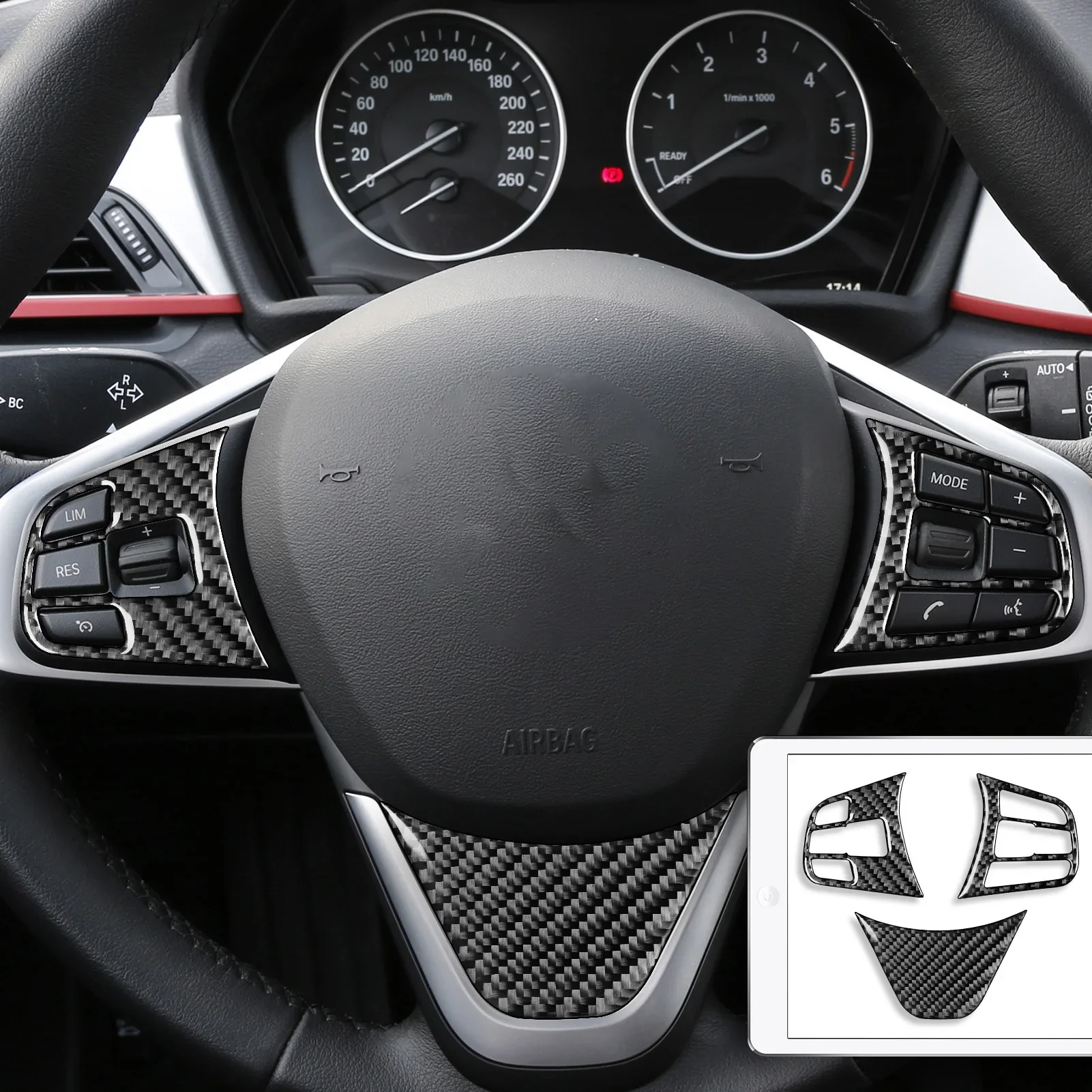 Для BMW X1 F48 2016-2022 X2 F39 2018-2022 аксессуары из углеродного волокна салона автомобиля