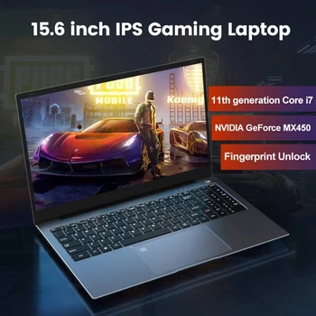15.6 Inch IPS Gaming Laptop i9 10880H i7 1165G7 NVIDIA MX450 2G NVMe Fingerprint Ultrabook Notebook Windows 11 10 Dual Band WiFi