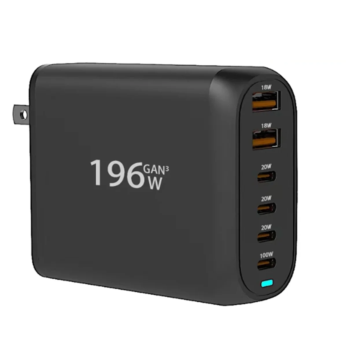 Зарядное устройство GaN USB C 196 Вт адаптер питания для быстрой зарядки 100 6 портов