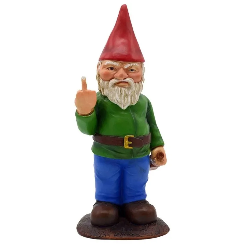 

Micro Landscape Garden Decoration Gnome Statue, Resin Garden Figurines, Erect Middle Finger Ornaments