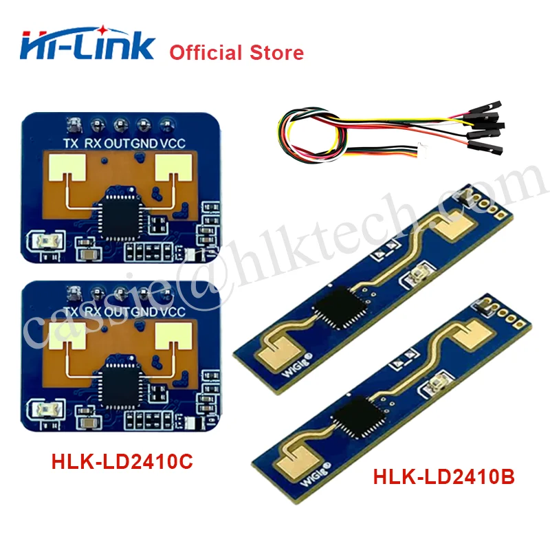 Фото HI-Link HLK-LD2410C HLK-LD2410B 24G FMCW 24 ГГц Интеллектуальный радарный модуль обнаружения присутствия человека Датчик движения миллиметровой волны 5 В №1