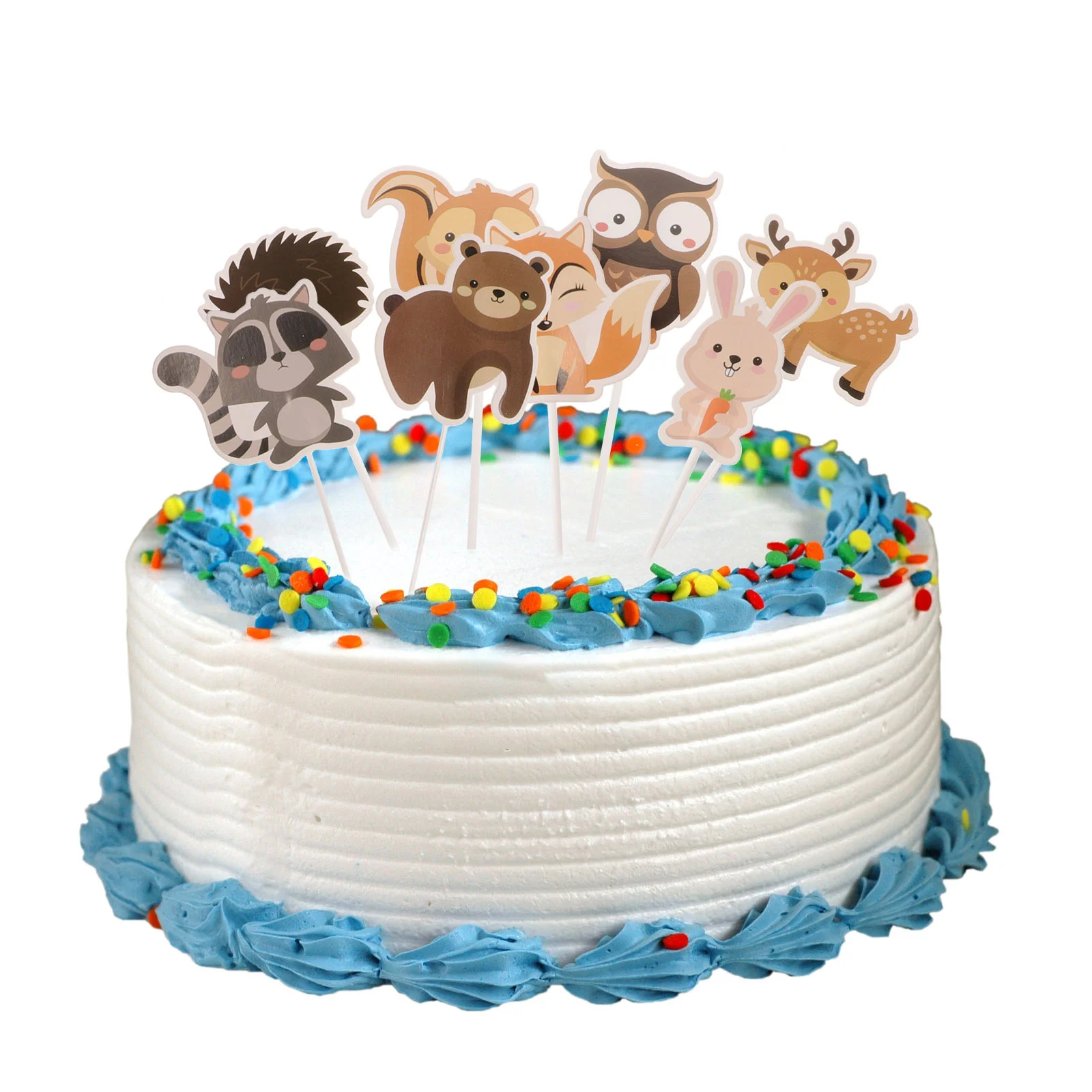 

24 Pcs Creative Cake Toppers Picks Woodland Animals Kids Decorations Cupcake Ornaments Wooden Child Baby