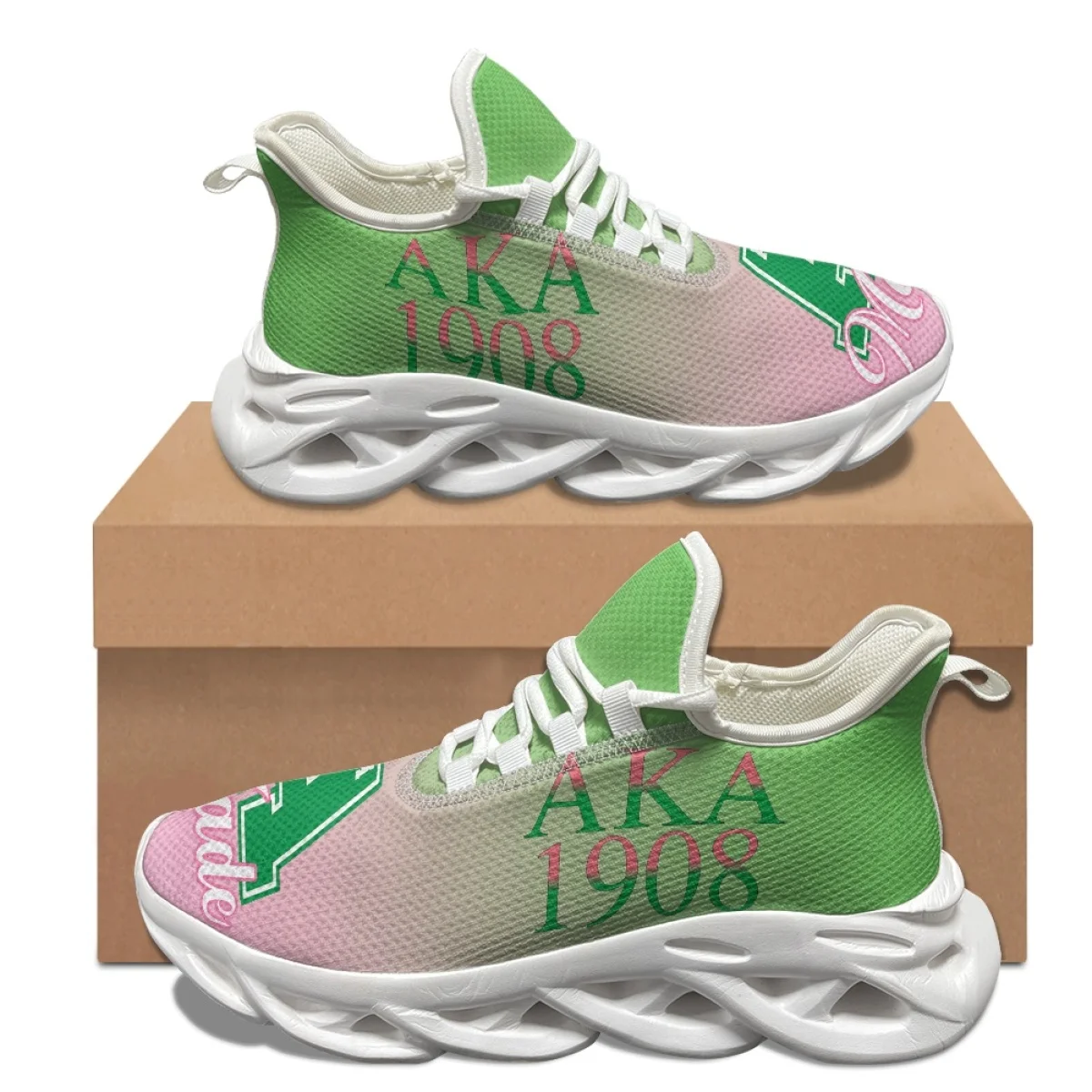 

Кроссовки мужские сетчатые на шнуровке, удобные сникерсы с принтом Alpha Kappa Alpha, на плоской подошве, Нескользящие, летняя Уличная обувь для бега