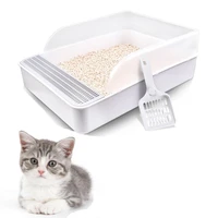 pet cat litter box semi closed pet toilet plastic training defecation kitten sandbox toilet for cats dog indoor pee pad potty