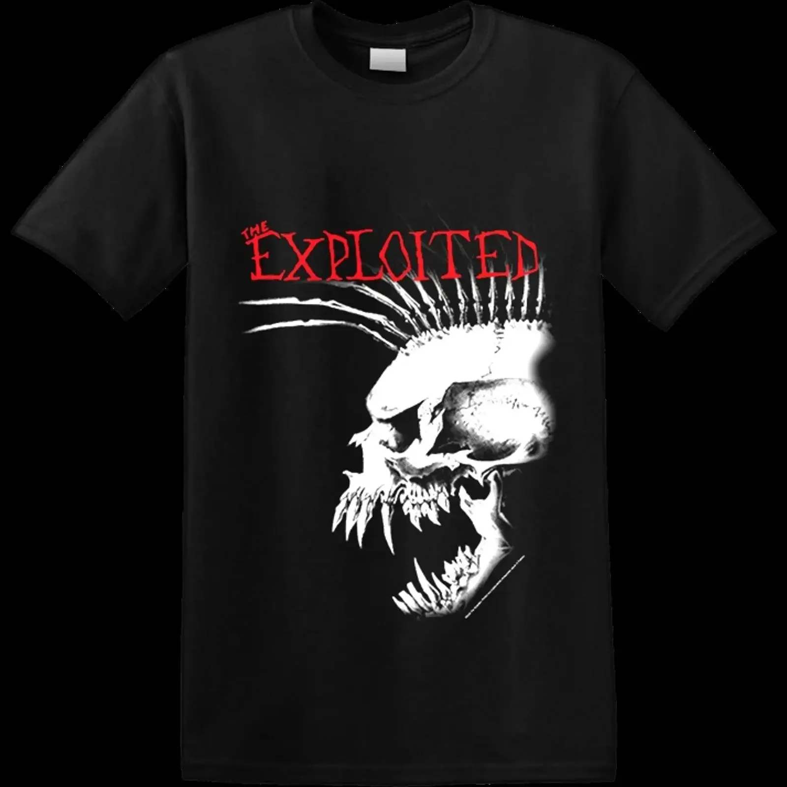 Фото Футболка THE EXPLOITED 'Bastard Skull' в винтажном стиле, с эффектом потертости, для повседневной носки, мужская, повседневная, дышащая, дизайнерская одежда унисекс №1