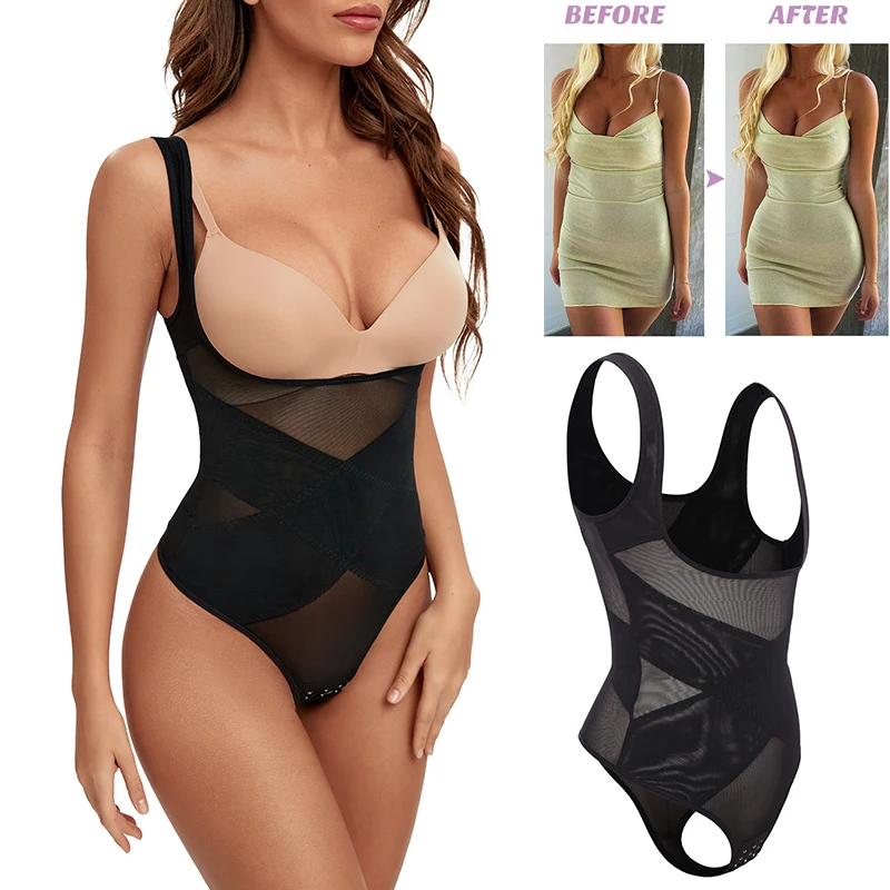 

Bodysuit Belly Shaper Thongs Underbust Underwear Flat Full Waist Shapewear Body Seamless Mesh Tummy Control Corset Women Slim