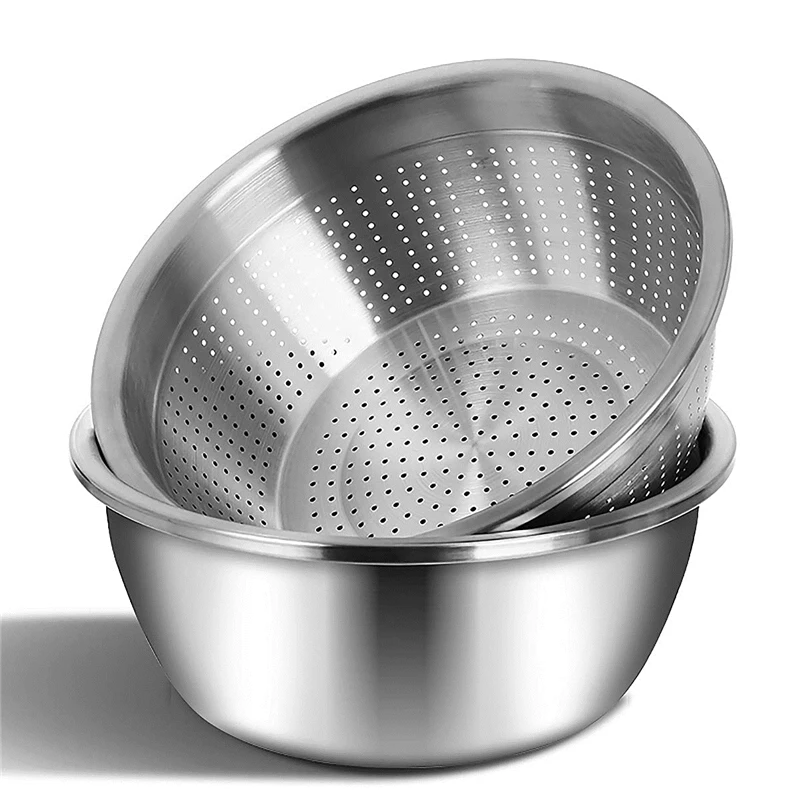 

3 in 1 Vegetable Slicer Cutter Drain Basket Stainless Steel Vegetable Julienne Grater Salad Maker Bowl Multifunctional Kitchen