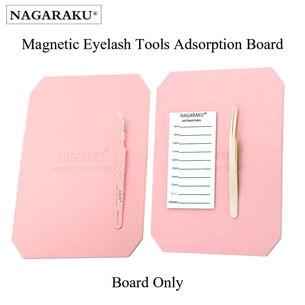 

NAGARAKU Eyelash Tools Magnetic Adsorption Board Tweezer Holder Eyelashes Protective Pink Professional