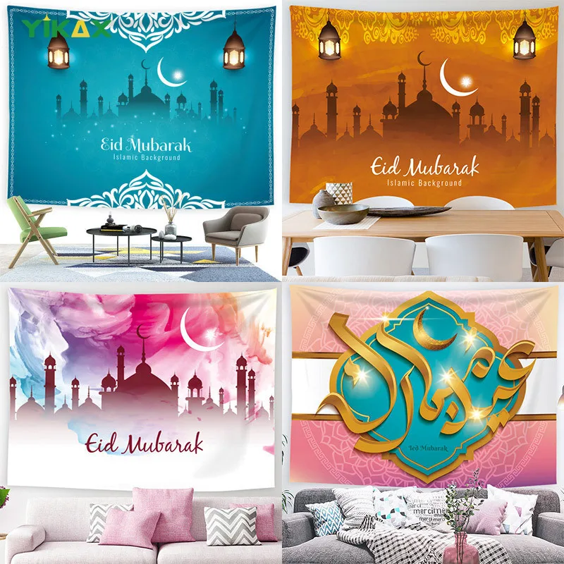 

гобелен декор комнаты декор на стену украшения для комнаты гобелен на стену декор для Исламский Синий Гобелен Рамадан, настенный декоративный кулон, праздничный реквизит для вечеринки, фон, ткань, украшение для спальни