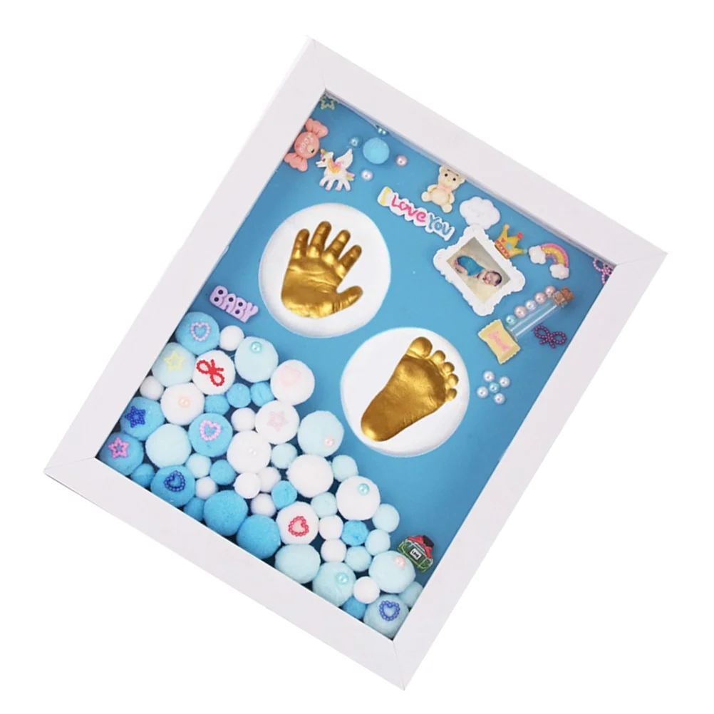 

1 Set Baby Handprint Footprint Makers Kit Newborn Boys Milestone Picture Frame