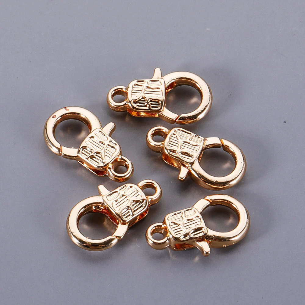10pcs/lot Zinc Alloy Gold Sliver Plated Lobster Clasp Hooks for Necklace&Bracelet Chain DIY Fashion Jewelry Findings Making