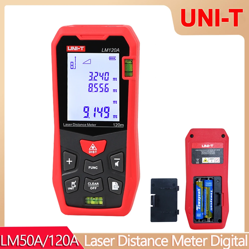 

UNI-T LM50A Laser Distance Meter 70M 100M 120M Rangefinder Trena Laser Tape Range Finder Build Measure Device Ruler Test Tool