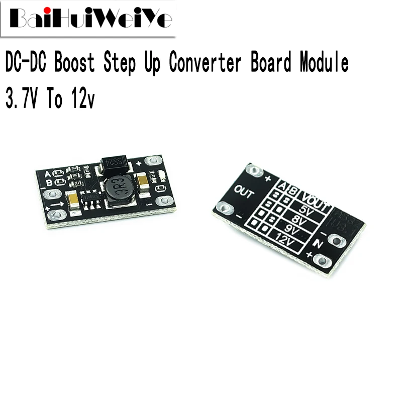 

Mini DC-DC Boost Step Up Converter Board Module 3.7V To 12V Voltage Regulator PCB Board Module Lithium Battery Boost