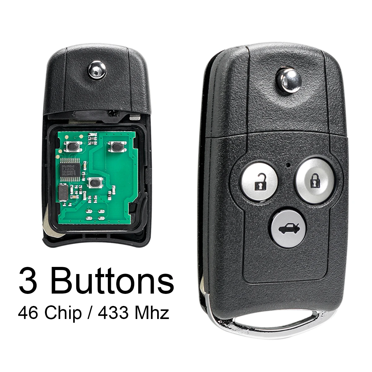 

433Mhz 3 Buttons Car Remote Key ID46 Automobile Key for Honda Civic CR-V CRV Jazz 2011 2012 2013 2014 2015 HLIK-3T 2007DJ4041