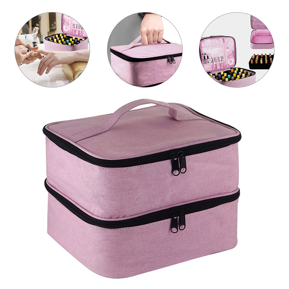 

Nail Polish Storage Box Makeup Supplies Bag Toiletries Carrier Carrying Large Capacity Lightweight Toiletry Organizer