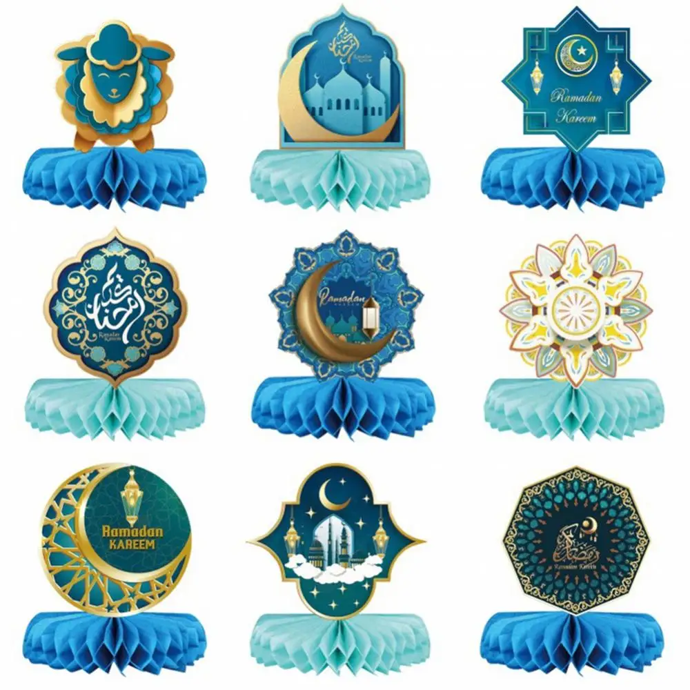 

Honeycomb Pompom Moon Star Decoration Wedding Decor Paper Fan Honeycomb Ball Diy 9piece Eid Ramadan Decoration Home Folding