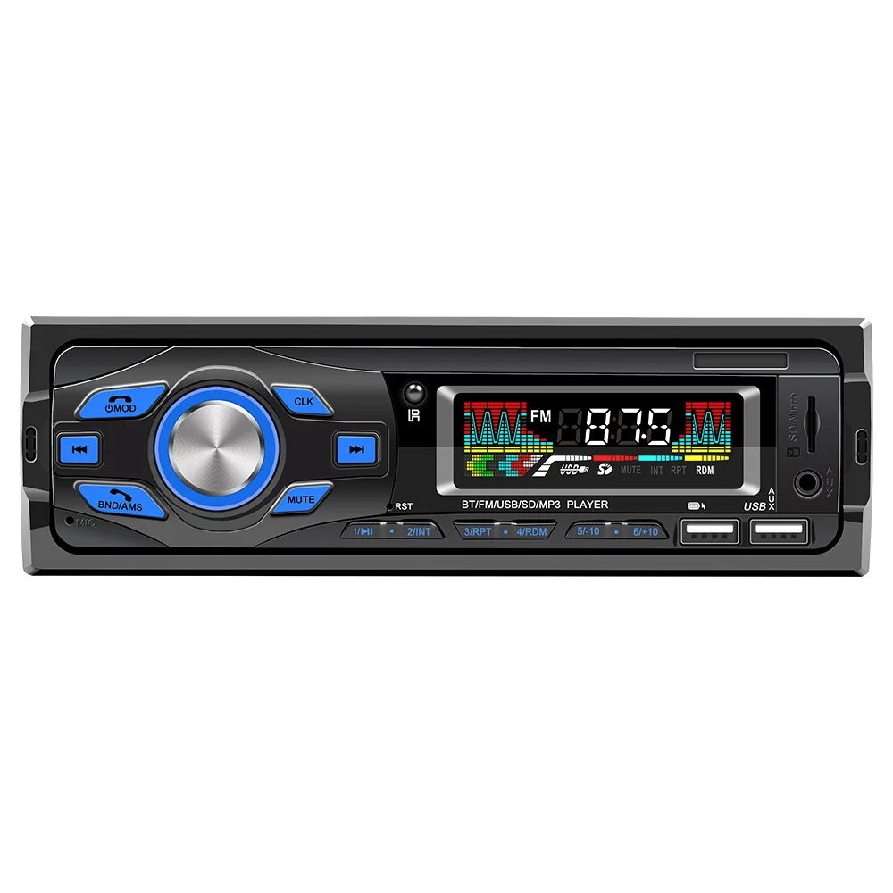 

Car Bluetooth MP3 player Car radio power amplifier U disk card reader supports voice control Blue light