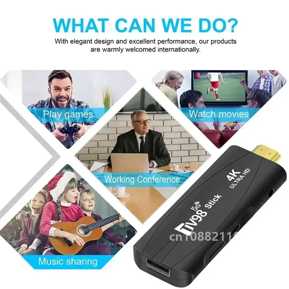ТВ98 RK3228A Smart TV Stick Android 7.1 2.4G/5G двухдиапазонный WIFI 4K HD 8 ГБ/16 ГБ медиаплеер