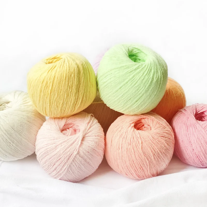 

50G Fluffy Cotton 2mm Very Fine Chenille Matte DIY Hand Crochet Doll Knitting Doll Edelweiss Gold Velvet Wool Knitting