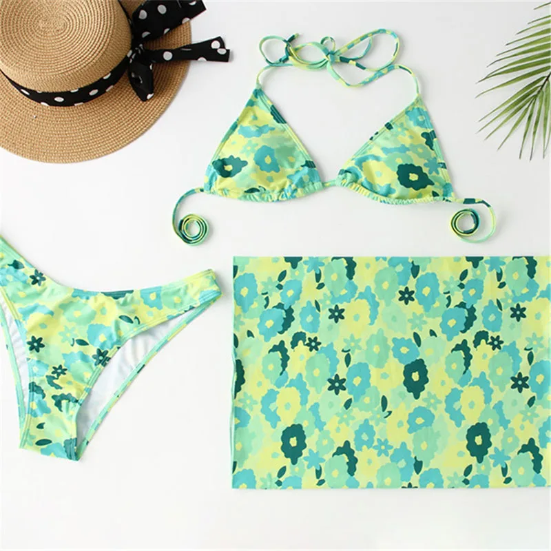 Сексуальный зеленый бандажный комплект бикини Yimipher с накидкой новинка 2022
