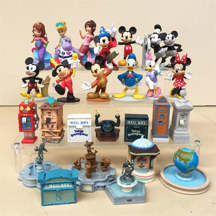 

Disney Mickey Minnie Ariel Donald Duck Daisy Holiday Scene Doll Gifts Toy Model Anime Figures Collect Ornaments