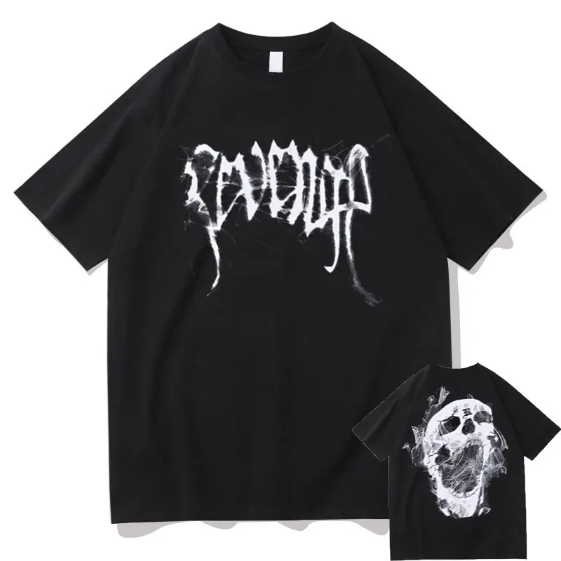 

Classic Vintage Revenge Hip Hop Tshirt Short Sleeve Chief Keef T-shirt Streetwear Unisex Oversized T Shirts Skeleton Skull Tees