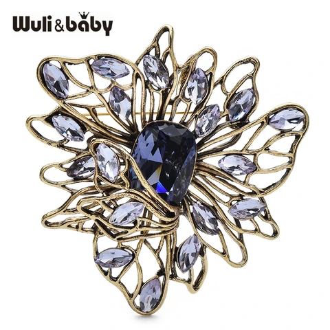 Wuli&baby винтажная брошь с кристаллами