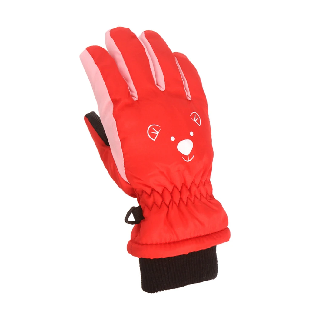 

1 пара тканевых детских лыжных перчаток, портативные зимние осенние теплые сохраняющие тепло цветные водонепроницаемые уличные перчатки, а...