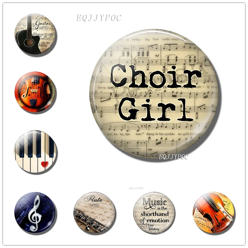 Круглое стекло холодильник магнит белая доска Адсорбция Ретро музыкальные