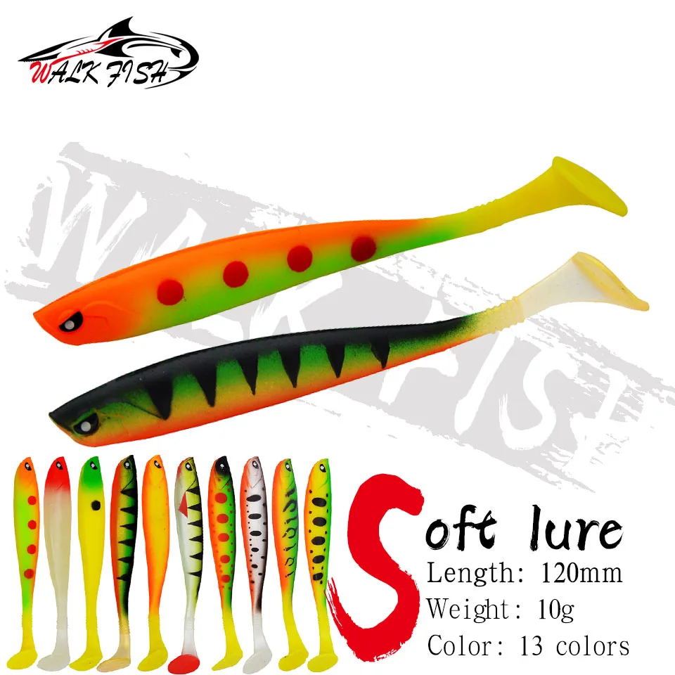 

WALK FISH 10 г, 12 см, Мягкая приманка, джиг, искусственная приманка, искусственная приманка для рыбалки нахлыстом, силиконовая резина