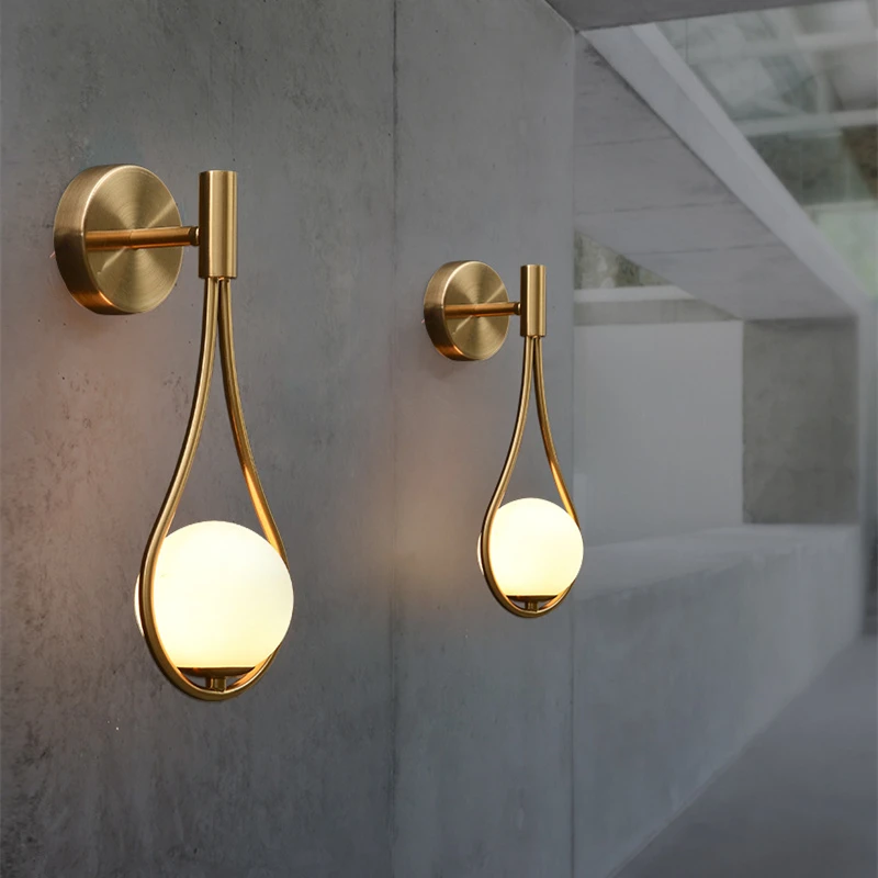 Modern Wall Light Glass Ball Luxury Gold Sconce Personality Minimalist Nordic Design Corridor Aisle Decoration Lighting Wandlamp