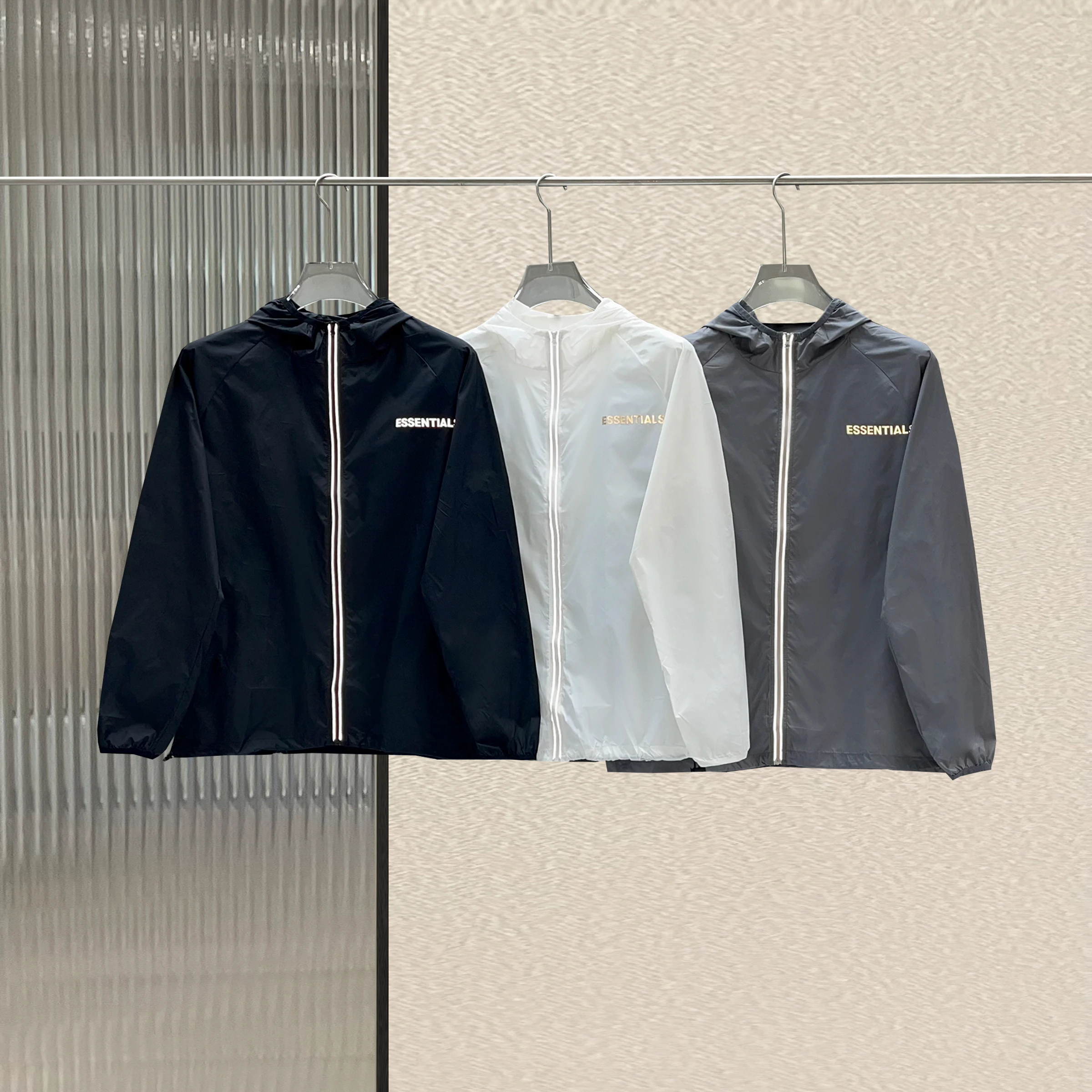 

Светоотражающая нейлоновая куртка унисекс, тонкая воздухопроницаемая быстросохнущая верхняя одежда для защиты от солнца, на молнии, в стиле хип-хоп