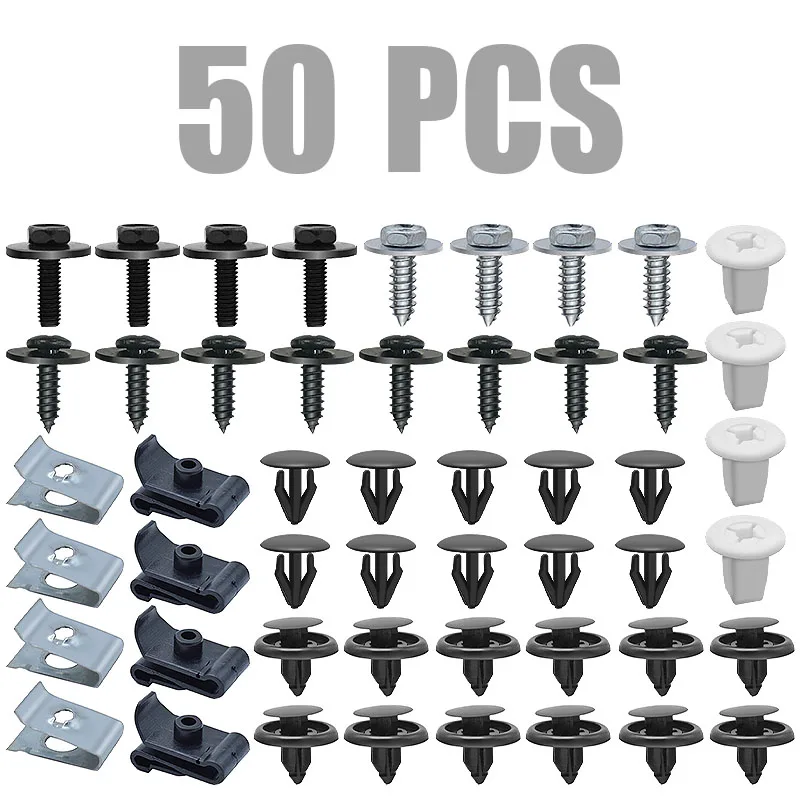 

50Pcs Fastener Screw Rivet For Toyota Lexus Under Engine Cover Clips Underbody Mudguard Shield Screws
