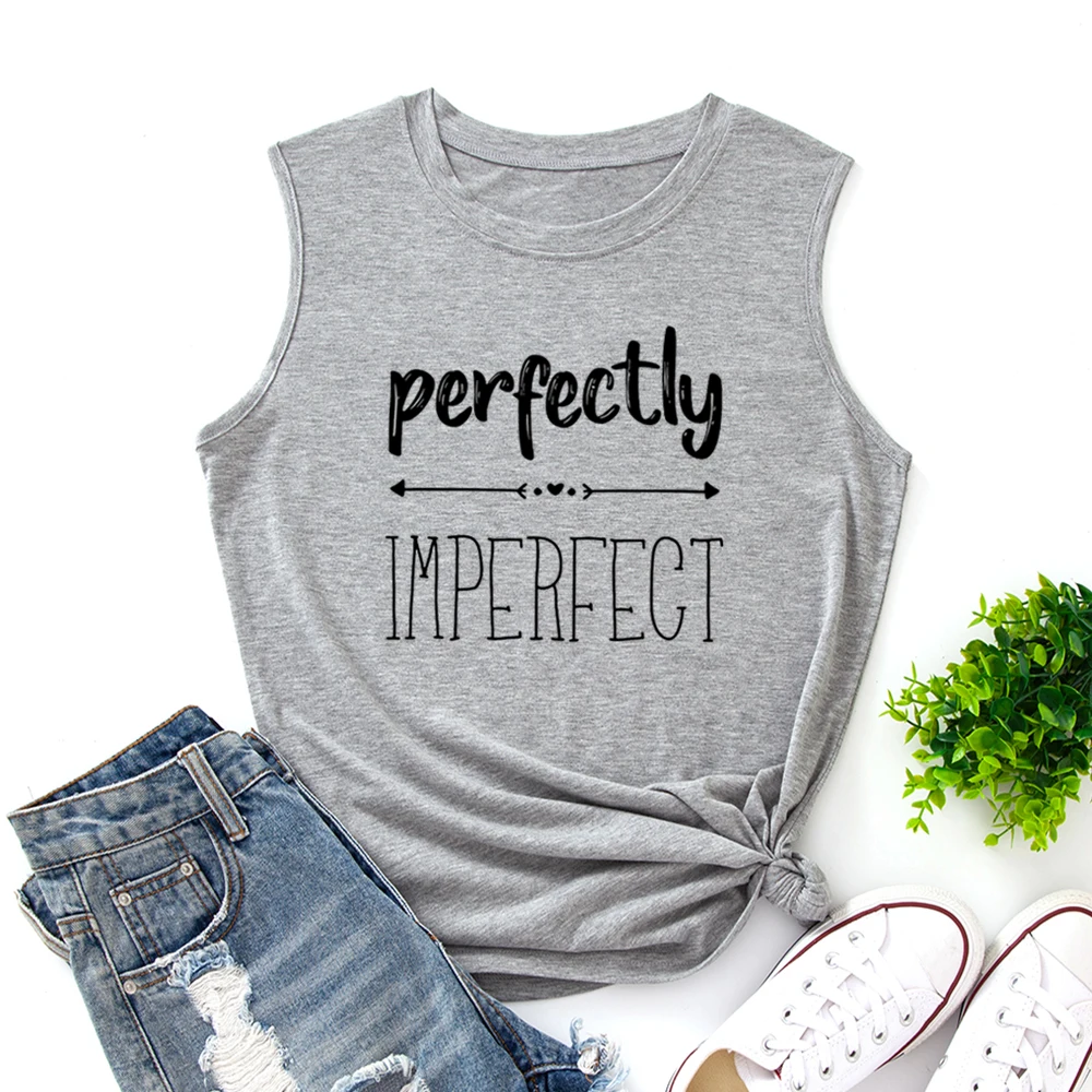 

Женская майка для фитнеса Perfect Im Perfect, повседневная майка без рукавов, летний топ