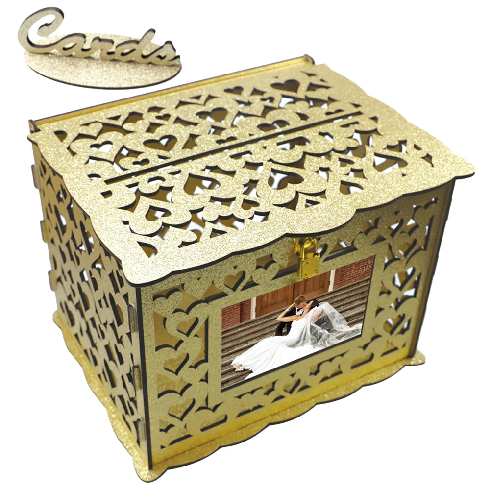 1 комплект деревянная коробка для карточек квадратная полая поздравительных